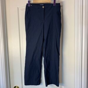 Lisette L Montréal Navy Comfort Pant Pull-On Slim Leg Size 6 Made in Canada Work